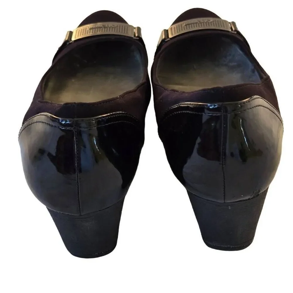 Anne Klein Sport Womens Wedge Heels Black Size 9.5